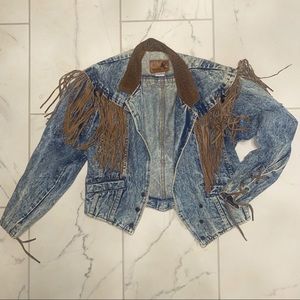 Vintage Cowboy Leather Denim Jacket